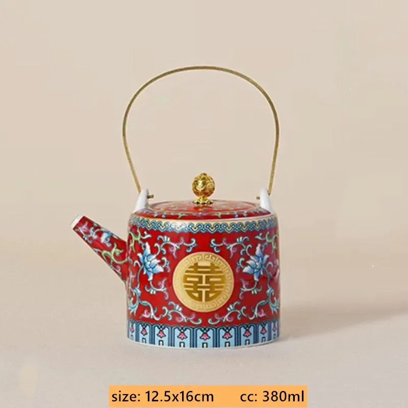 Chinese Wedding Tea Set Enamel Color Ceramic Gaiwan Handmade Beauty Teacup Custom Teaware Gift Exquisite Portable Tea Bowl image 3