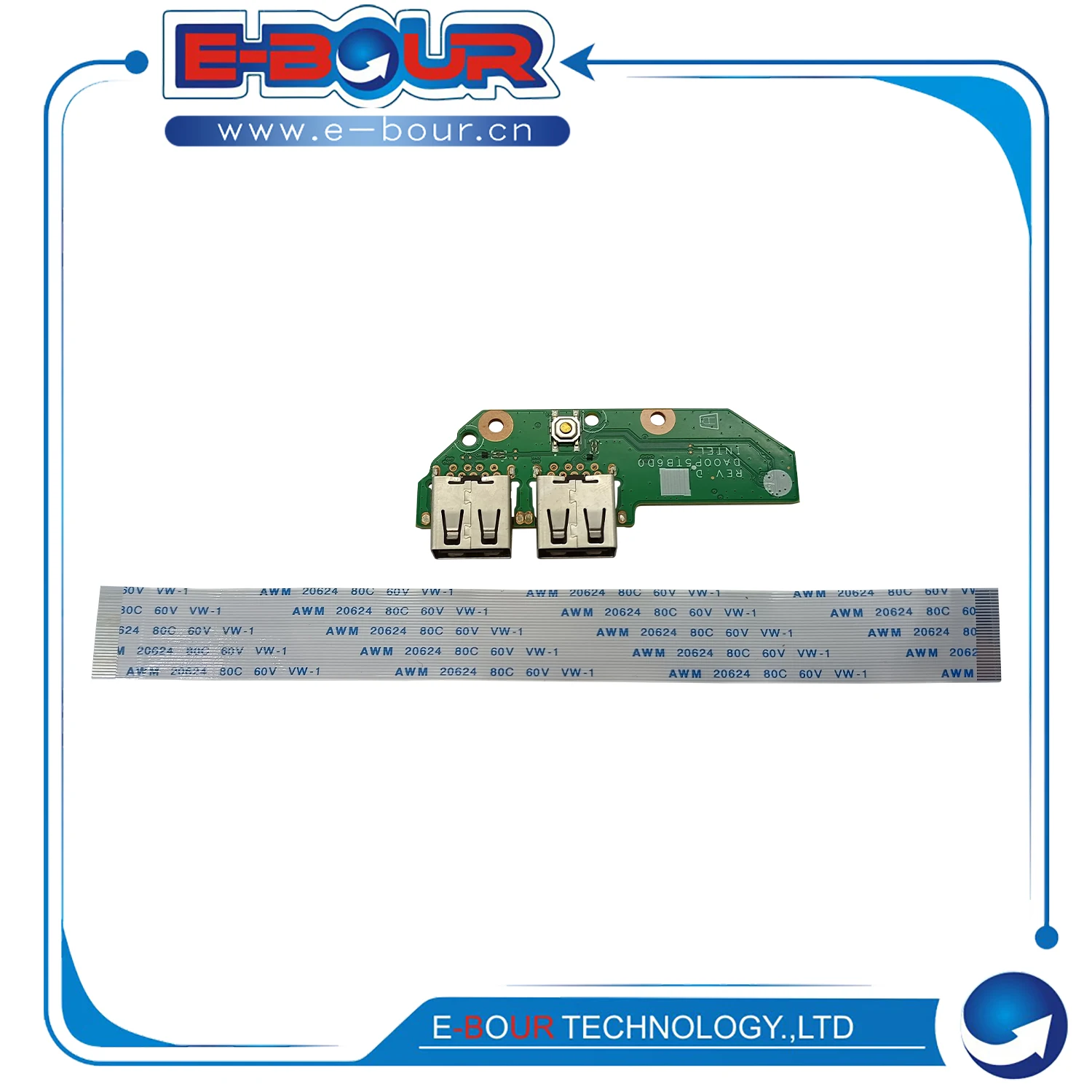 Laptop USB Board for 15-EF 15S-EQ 15S-FQ 15-EQ L84052-001 DD00P5TB6D0 Notebook USB Port Power Switch Board with Flat Cable New