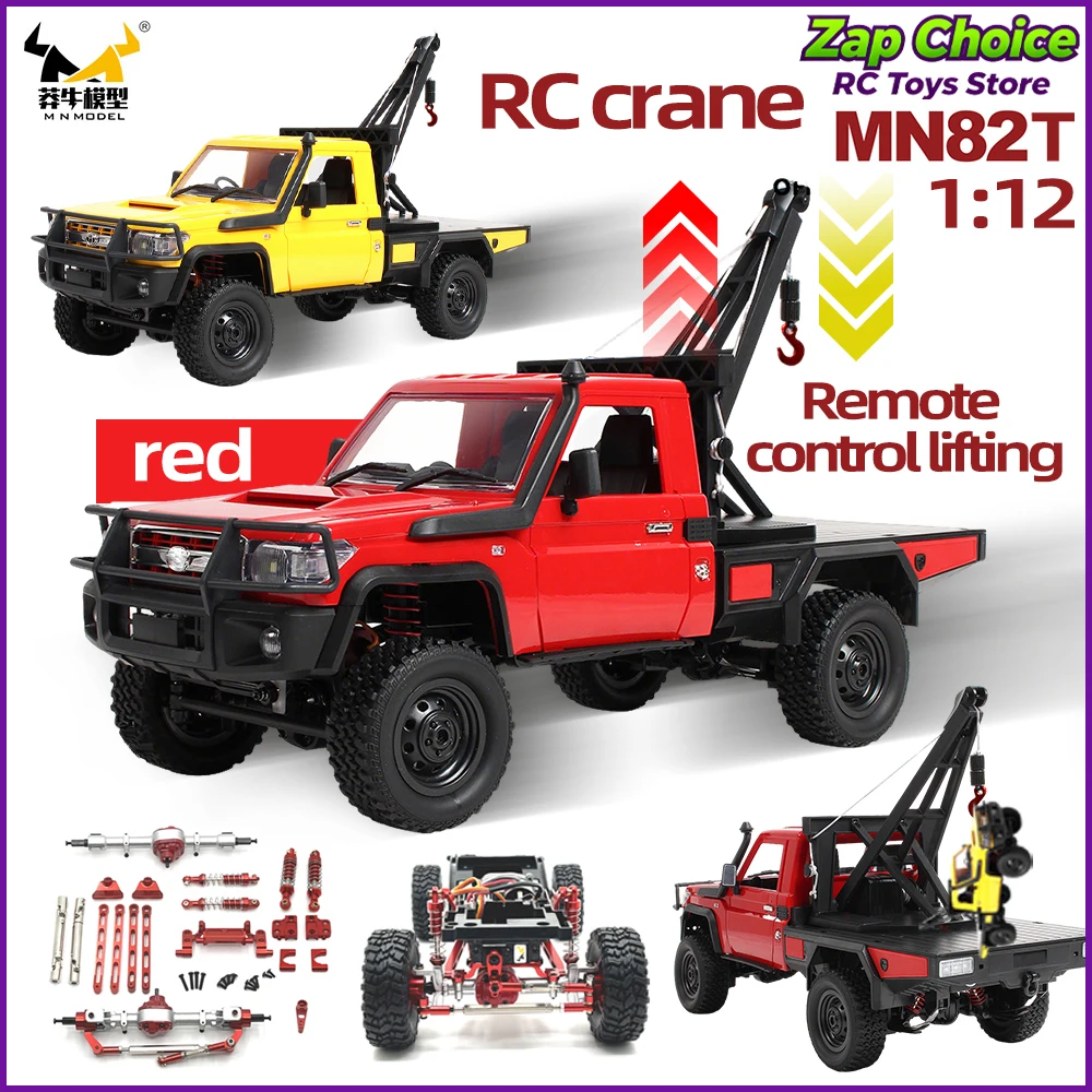 Mangniu MN82T LC79 1/12 280 Motor 4WD RC Off-Road Rock Climbing Pickup Crane 2.4G Remote Control Toy Gift for Boy Christmas