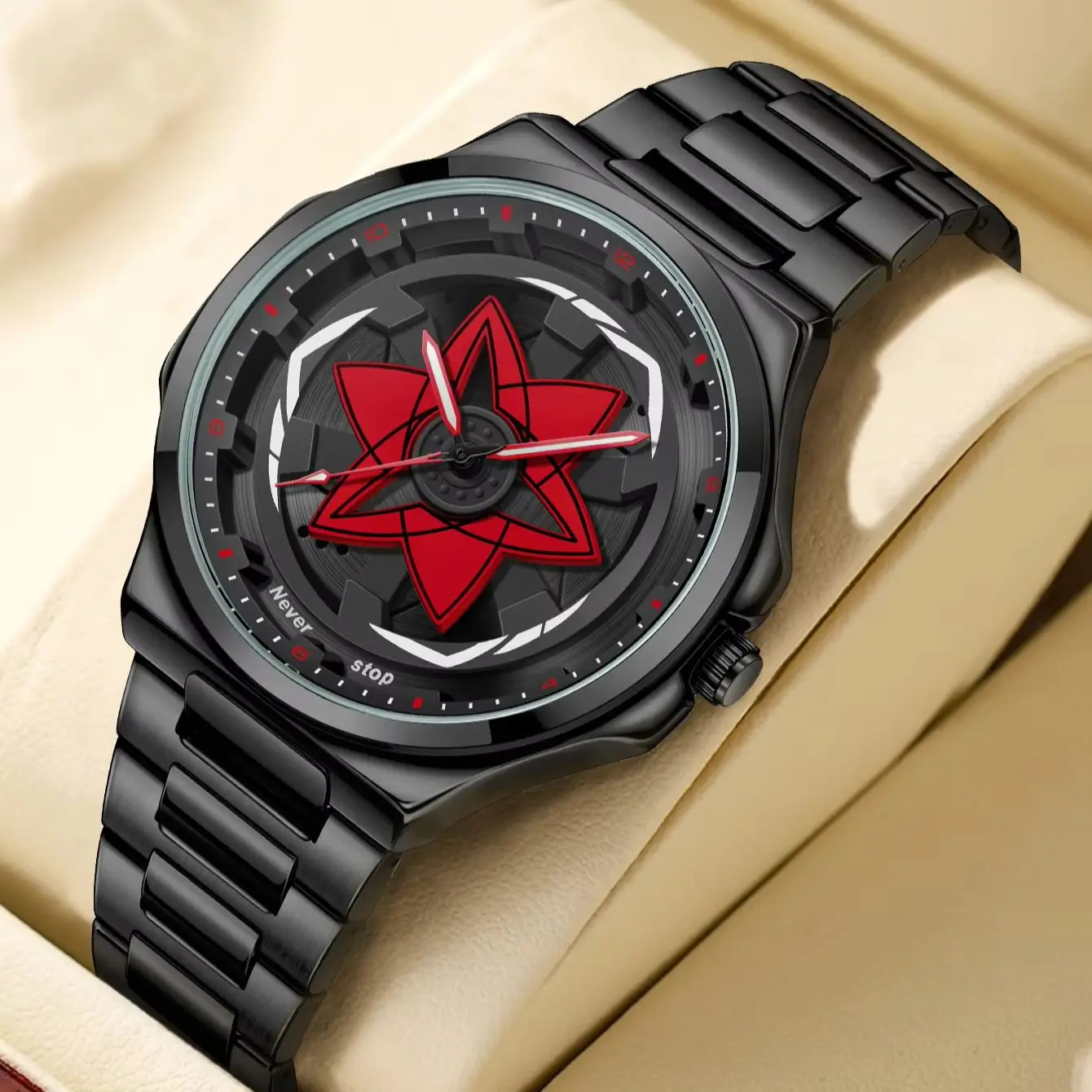 Luxury Rotation Men Waterproof Watch Stainless Steel Fashion Business Quartz Wristwatch for Men Elegant Style Relogio Masculino