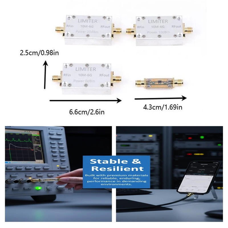 1PC Limiter 0dBm, 10dBm, 20dBm PIN Diode RF Limiter SMA Connector 10M 6GHz 0dBm 10dBm 20dBm Small Volume For Radio Communication