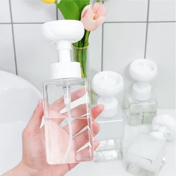 1pc Flower Soap Dispenser Foam Pump Bottle Kitchen Plastic Refillable Containers For Cosmetic Facial Cleanser Shampoo Shower