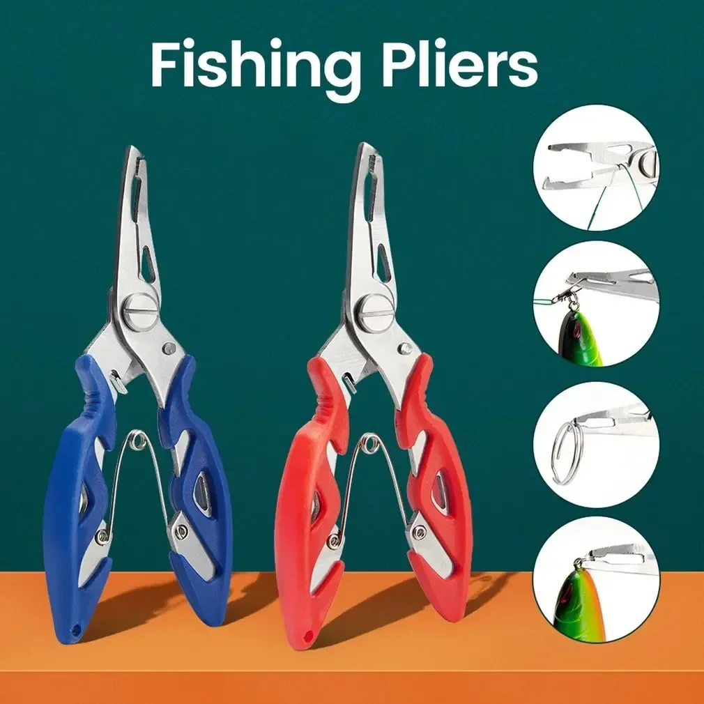 Fishing Lure Plier Scissors Return Spring Latch Bend Design Comfortable Handle Needle Nose Pliers Eagle Nose Pliers Orange