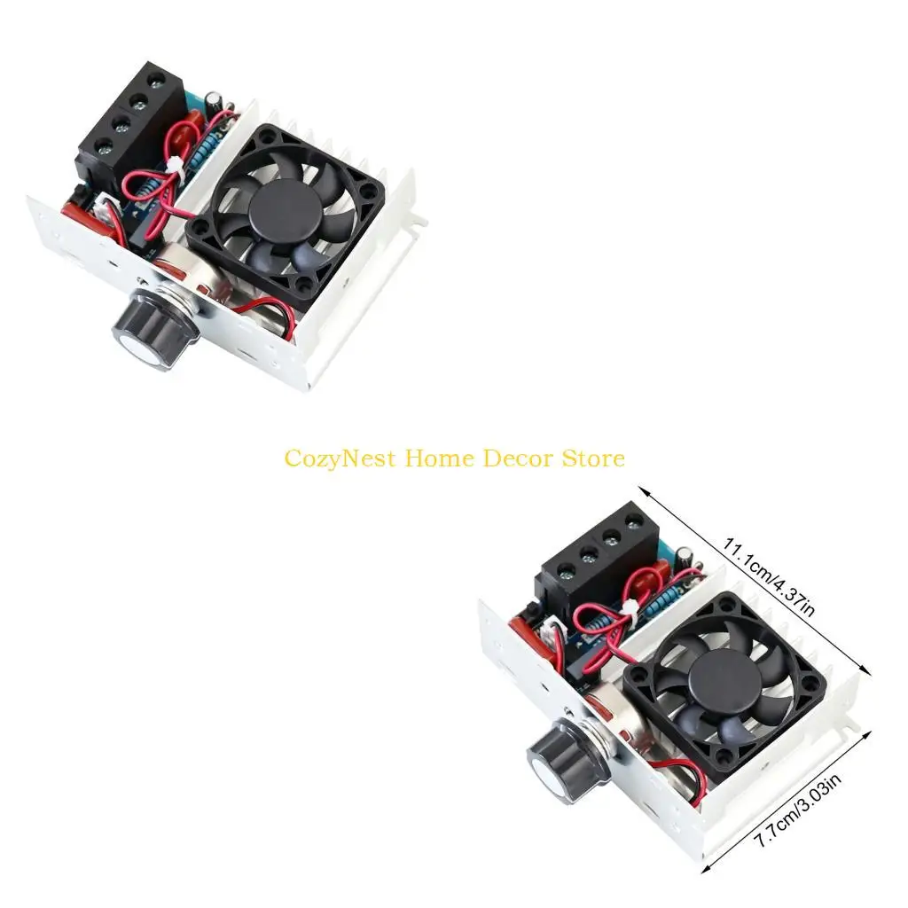 92MF 10000W 110V-220V Voltage Regulator Unit With Knob Adjustment, Perforated Cover, and Output Tuning for Thermal Control, Lamp