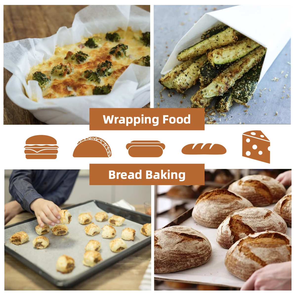 200pcs Parchment Paper Baking Sheets Non-Stick Precut For Baking Grilling Air Fryer Steaming Cookie Disposable Mats Wax Paper
