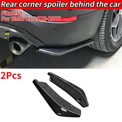 For BMW X1 F48 E84 2010-2022 Carbon Fiber Appearance Auto Rear Bumper Lip Wrap Angle Splitter Diffuser Canard ABS Plastic
