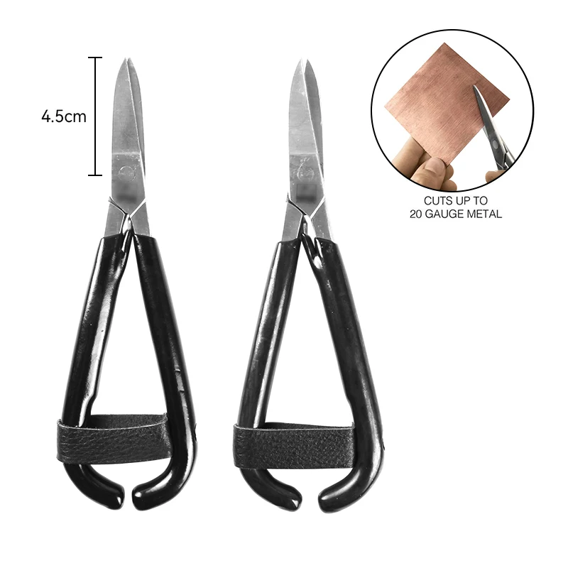 Precision Metal Sheet Cutter Black Handle 175mm Straight & Curved Bent Nose Sharp Blade Cutting Plier Jewelry Solder Shear