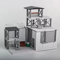 WW2 Military Base Watchtower Construction Building Blocks Toys for Boys Christmas Birthday Gift Weapon Blocks