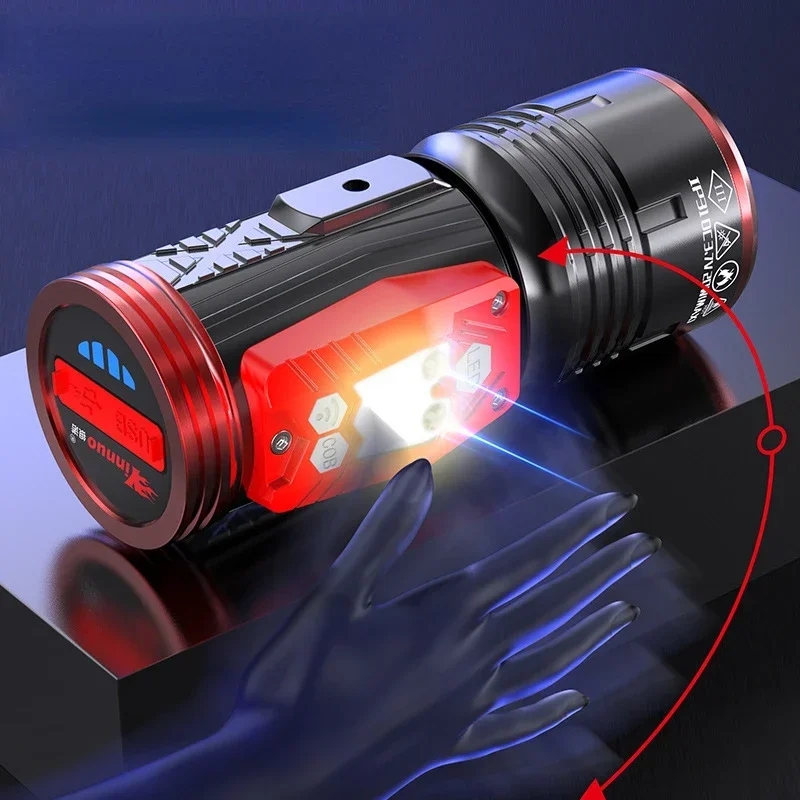 Powerful LED Fishing Flashlight Built-in Lithium Battery Mosquito Repellent 4 Color Searchlight Zoomable Emergency Light