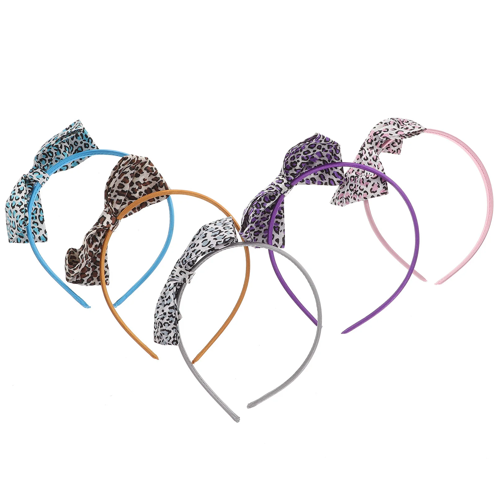 

5Pcs Leopard Bow Patterned Headband Printing Bowknot Hair Band Hair Accesories women hair bands women hair hoop