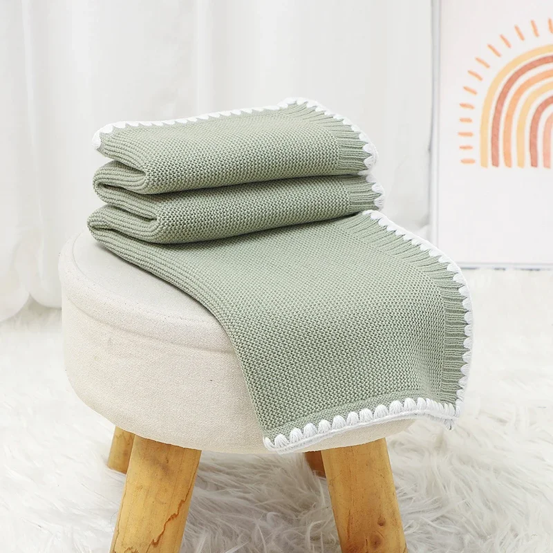Coperte per neonato Coperte per neonato lavorate a maglia Swaddle Envelop Wrap Moda Solid Super Soft Boy Girl Biancheria da letto Trapunta 90 * 70CM Plaid