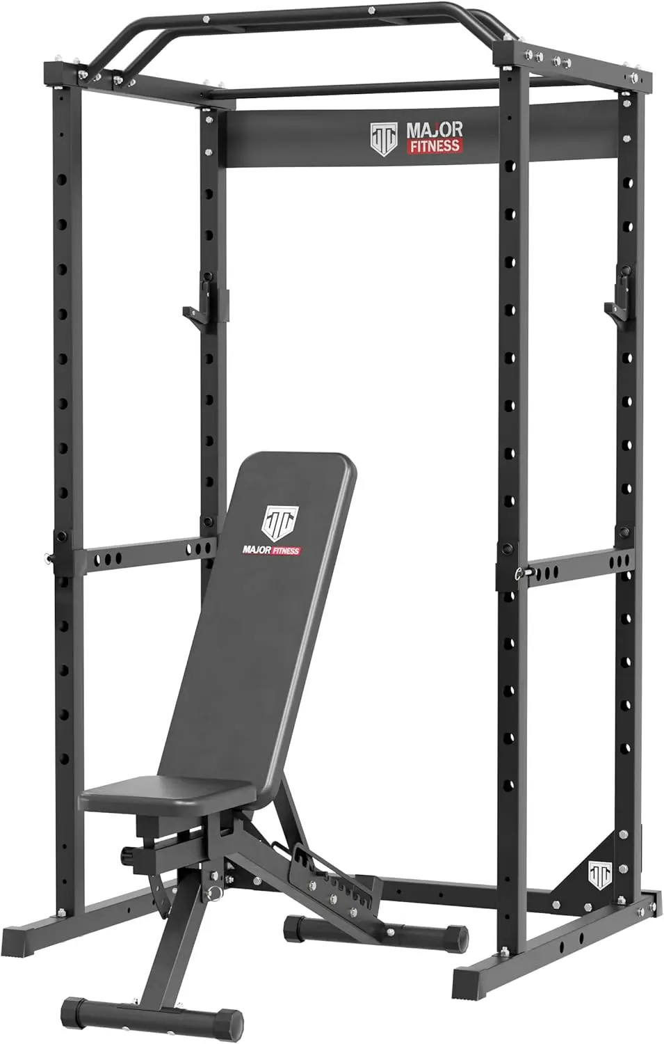 Major Fitness Power Cage, F16 Squat Rack All-in-One 1200lbs Capacity Power Rack with Attachment for Home Gym