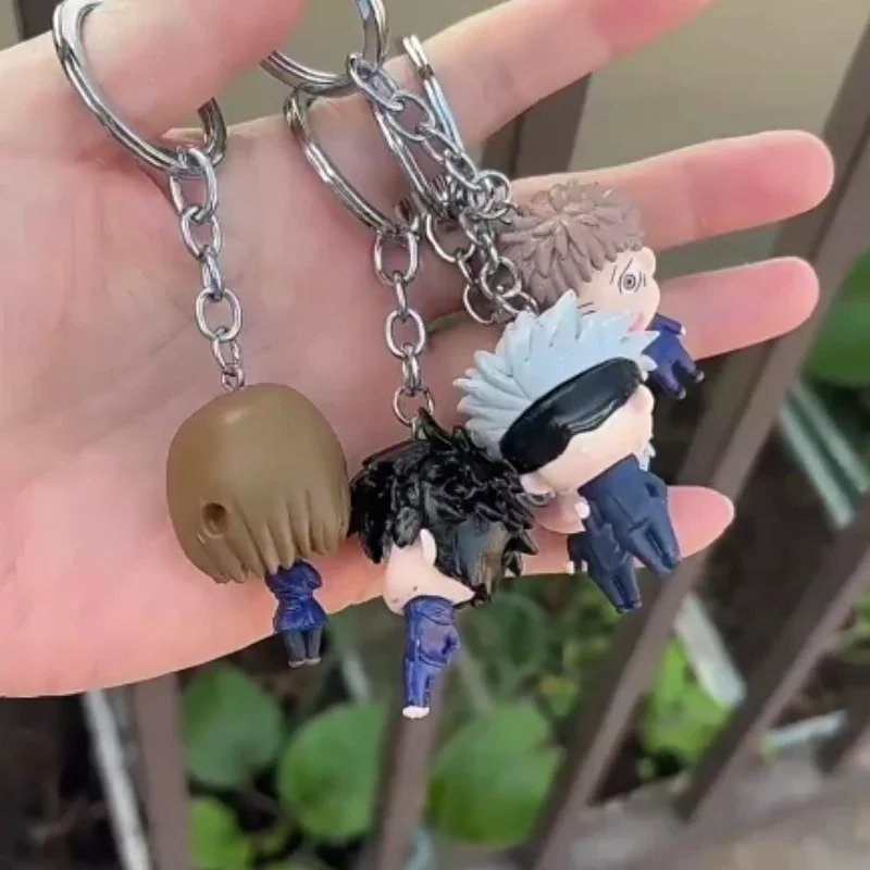 주술회전 애니메이션 피규어 키체인, 사토루 고조 이타도리 유지 카와이 인형 가방 펜던트, 후시구로 PVC 키체인 장식 선물