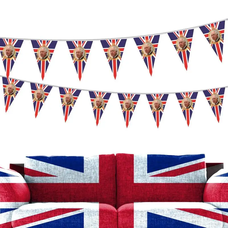 King Charles III Coronation Bunting UK King Charles III Coronation Bunting Banner 2023 British New King Enthronement Succession