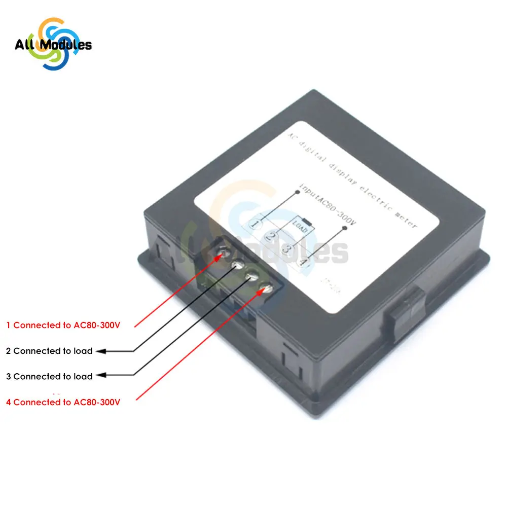 80-300V LCD Digital Display AC Voltage And Current Meter 20A Power Consumption Impedance Multi-Function Meter Tester Tools