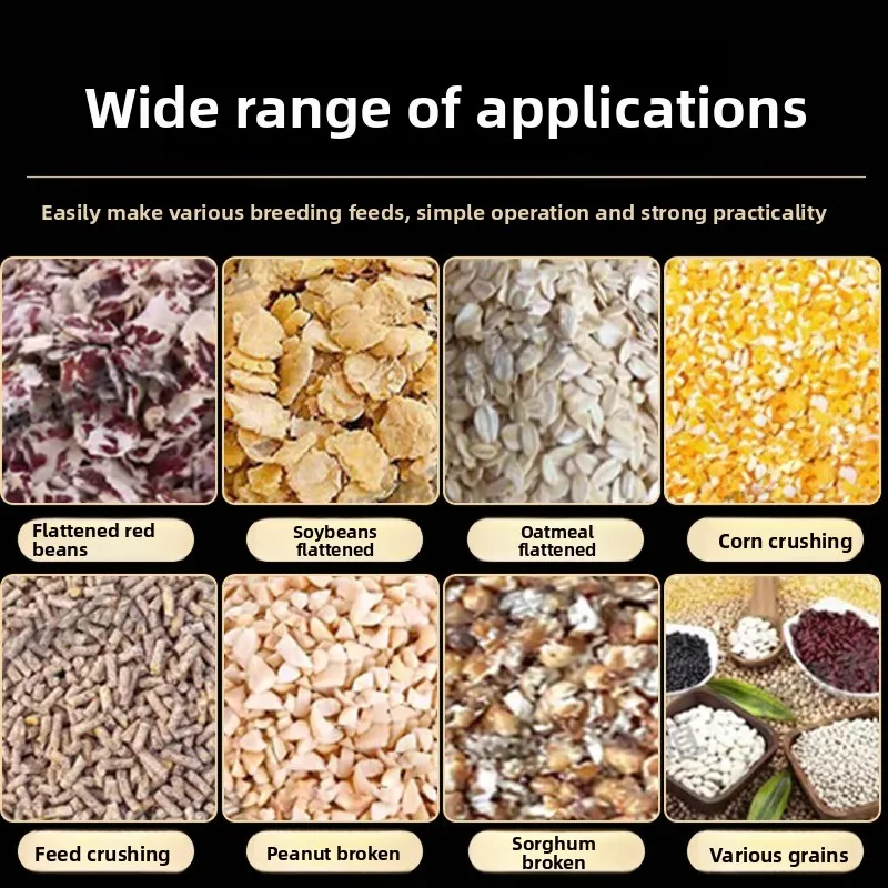 Roller crusher, brewing corn petal crusher, double pressing roller flattening and squashing machine