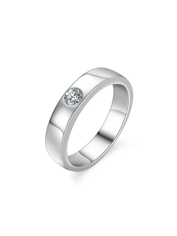 Echte schlichte 0,2 ct Moissanit-Diamant-Verlobungsringe für Männer, Geschenk aus echtem 925er Sterlingsilber, hochwertiger edler Schmuck – Detail 4