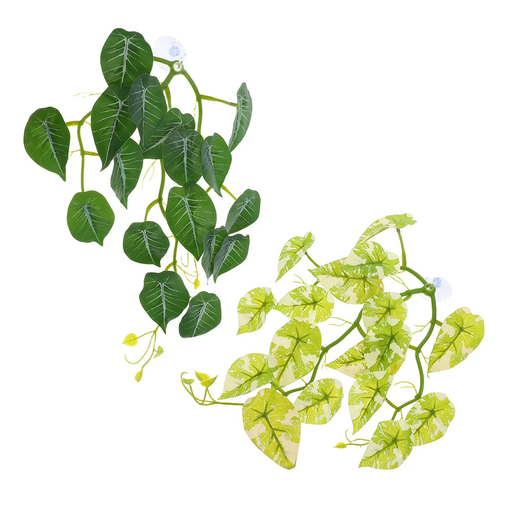 

2Pcs Reptile Plants High Realism Artificial Hanging Vines for Climbing Lizards Geckos Snake Terrarium Decoration Supplies
