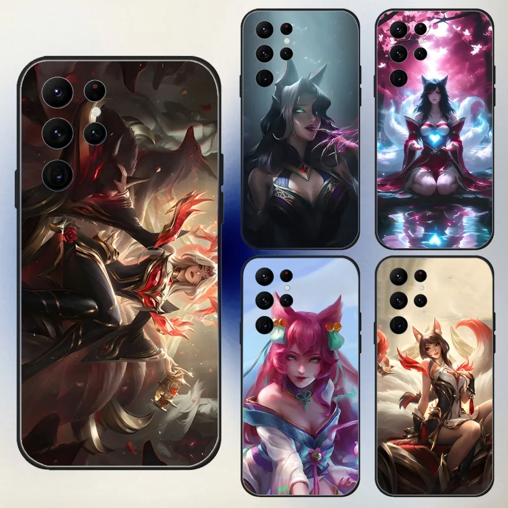 

Game L-Lols Ahri KDA Phone Case For Samsung S24,23,22,30,21,10,9,Ultra,Plus,Lite,FE,5G Black Soft Case