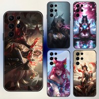 Game L-Lols Ahri KDA  Phone Case For Samsung S24,23,22,30,21,10,9,Ultra,Plus,Lite,FE,5G Black Soft Case