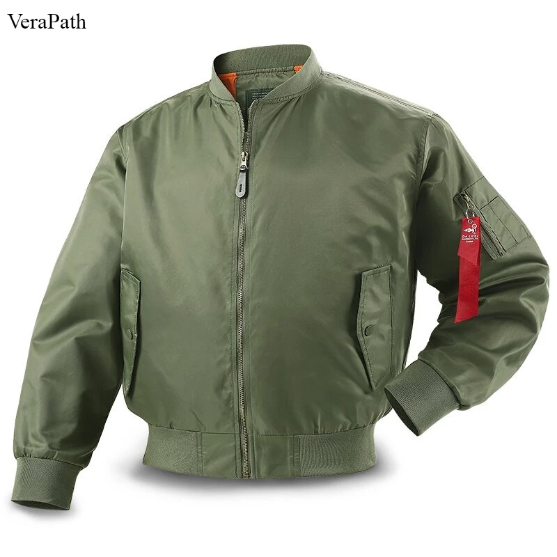 VeraPath's New Spring and Autumn Men's MA1 Pilot Jacket Coat Is an Air Force Pilot Jacket for Men. US/European Size