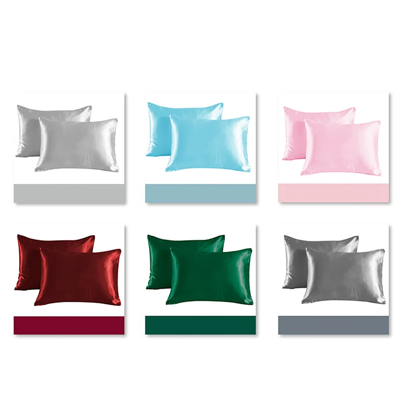 Simulated Silk Pillowcases Silky Satin Hair Beauty Pillow Cases Comfortable Pillow Case Home Bedding Pillow Cases Cover view 4