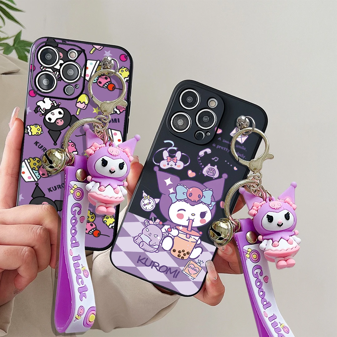 For Motorola Moto Edge 50 30 E22 32 20 G24 G 14 84 G Style 13 53 73 22 32 42 52 62 72 Ice Cream Kuromi Case With Keychain