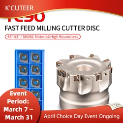 TE90-40-16-6T TE90-63-22-8T Double-sided fast feed open rough shoulder end mill 4NKT blade right angle 90 degree milling cutter