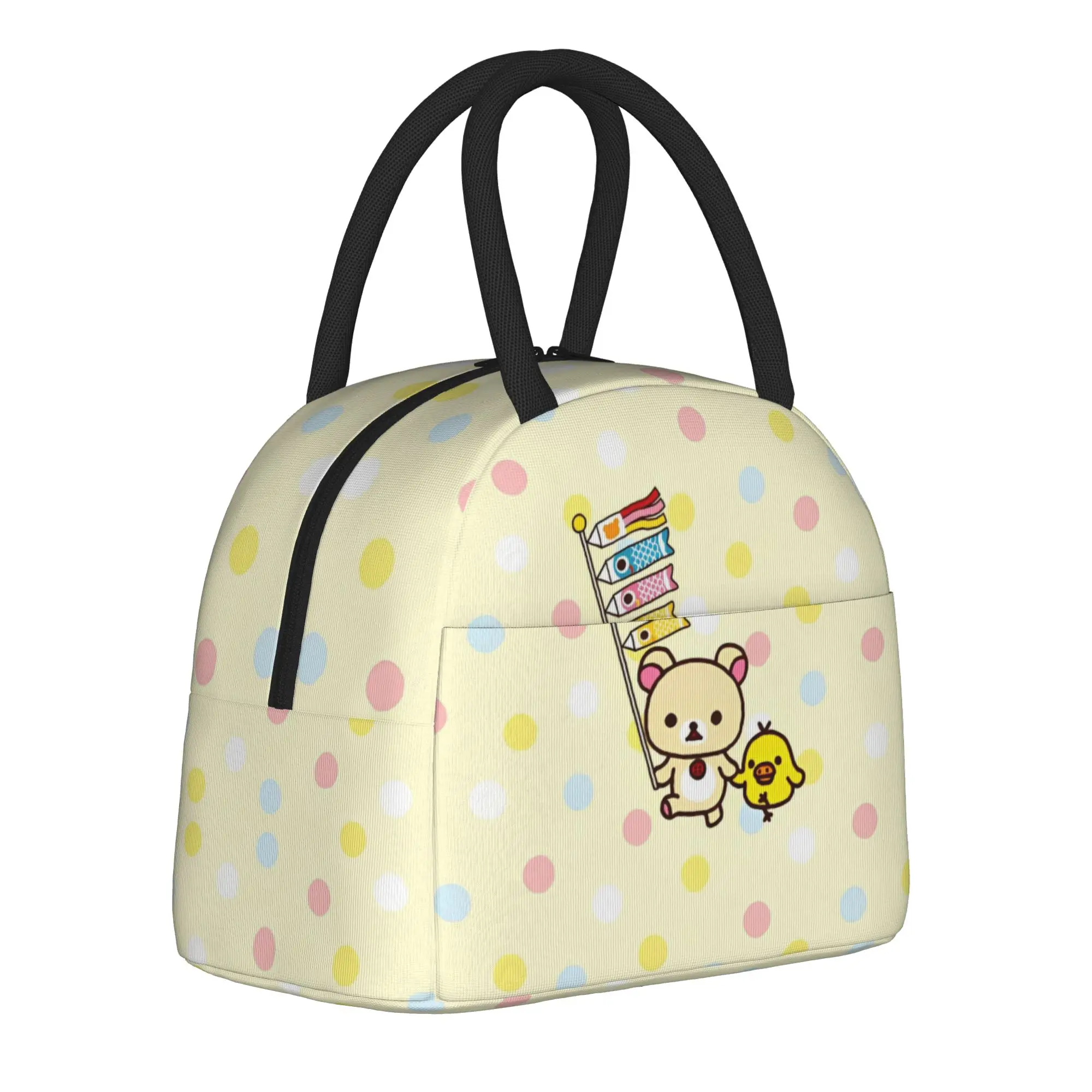 Rilakkuma Cute Bear  Insulated Lunch Bags Cooler Bag Reusable,Lunch Container  Leakproof Tote Lunch Box Bento Pouch