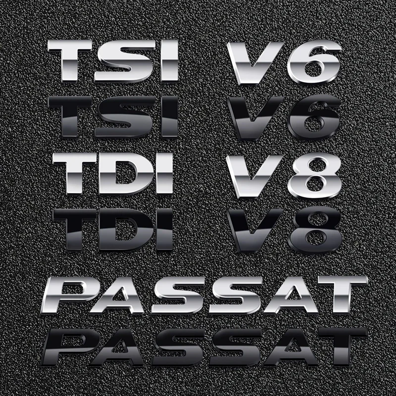 ABS TSI TDI V6 V8 Letters Emblem Decoration Rear Trunk Stickers For Volkswagen Passat B5 B5.5 B6 B7 B8 Car Styling Accessories