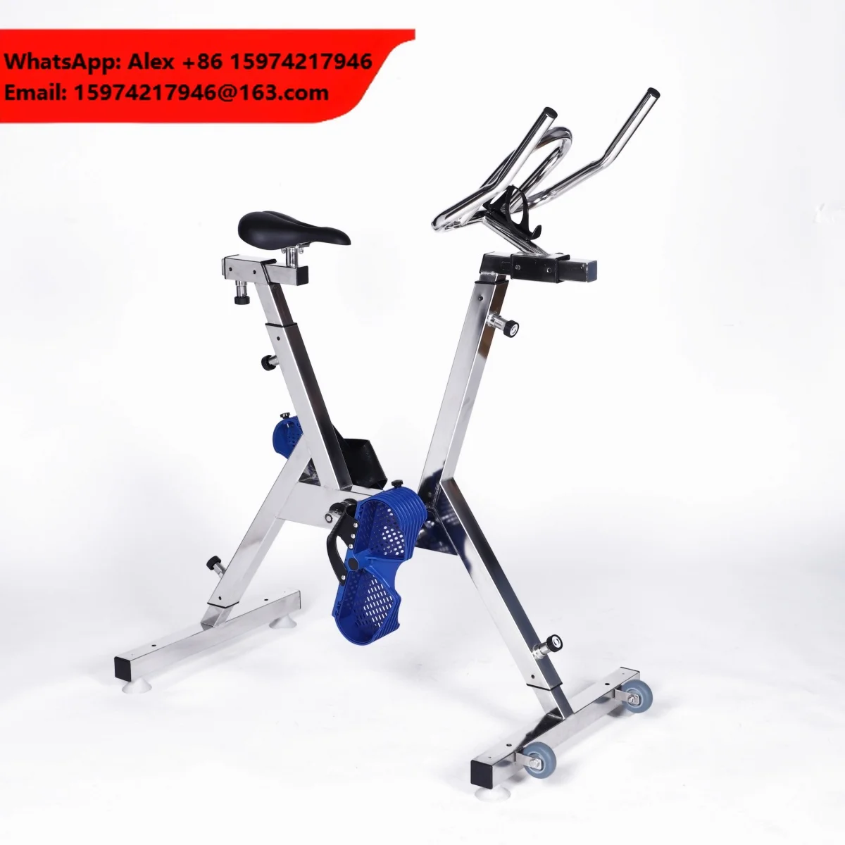 Gym Equipment Stainless Steel Underwater Aqua Bike For Resistance Adjust Pedals For Swimming Pool Sports Exercise Fitness Bike