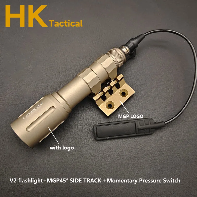 Sotac V2 Metal Flashlight 1300LM Scout Light with Pressure Switch Tactical Hunting Airsoft Flashlight Weapon Light