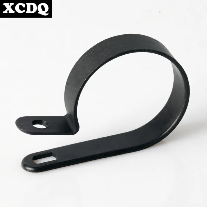 20pcs Large Nylon PA66 Cable Clips Screw Mount Wire Fixing Hose Clamp Plastic R-Type Pipe Holder for Electrical Wire and Tubing