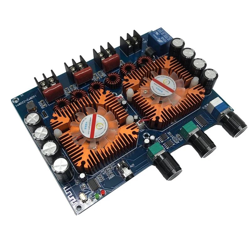 Amplifier Board XH-A128 Digital Power Amplifier Board Fan TDA7498ETR Dual 160W Stage Speaker