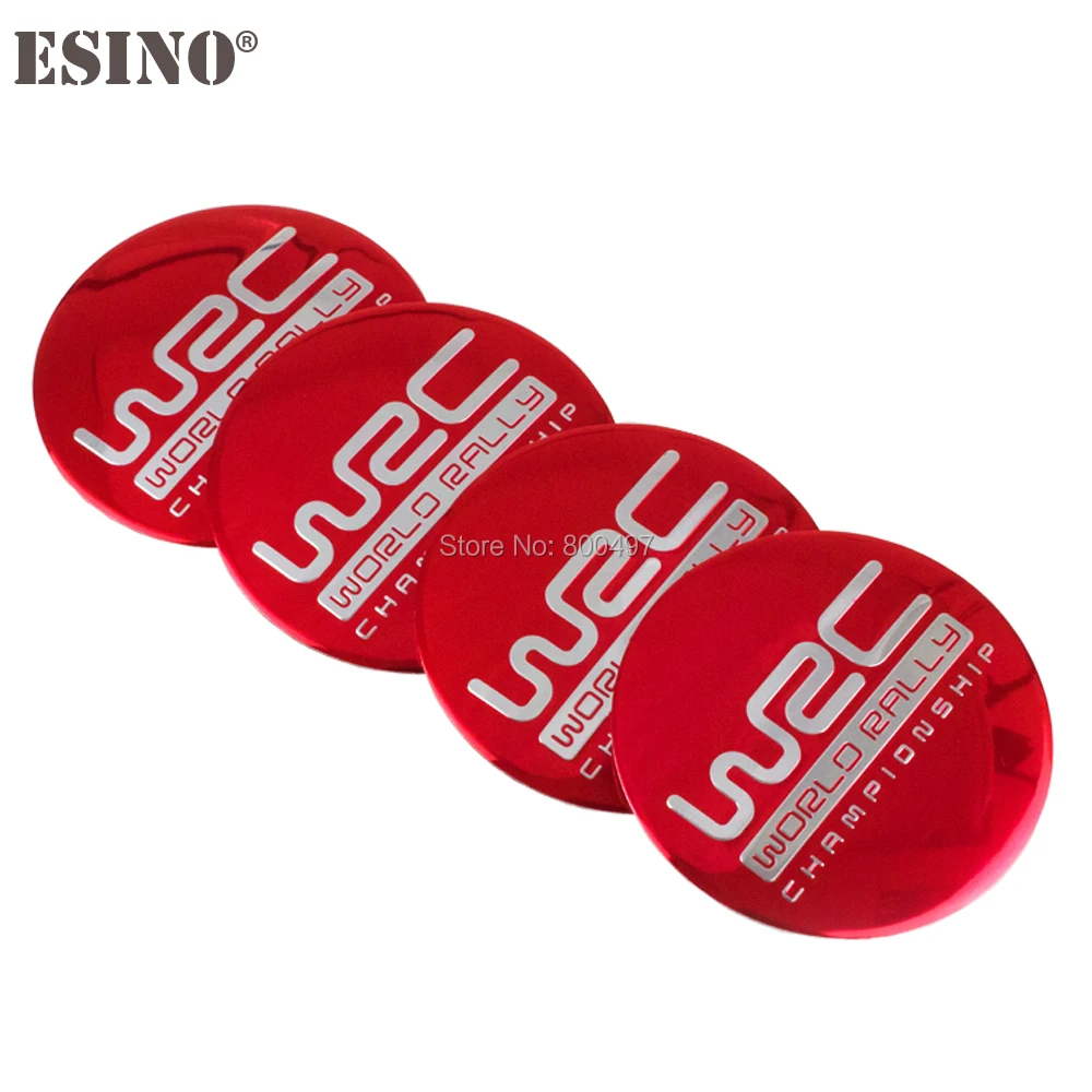 4 × تصفيف السيارة WRC بطولة العالم للرالي ثلاثية الأبعاد معدن سبائك الألومنيوم عجلة غطاء مركزي ملصقات غطاء محور العجلة الشارات شعارات #2