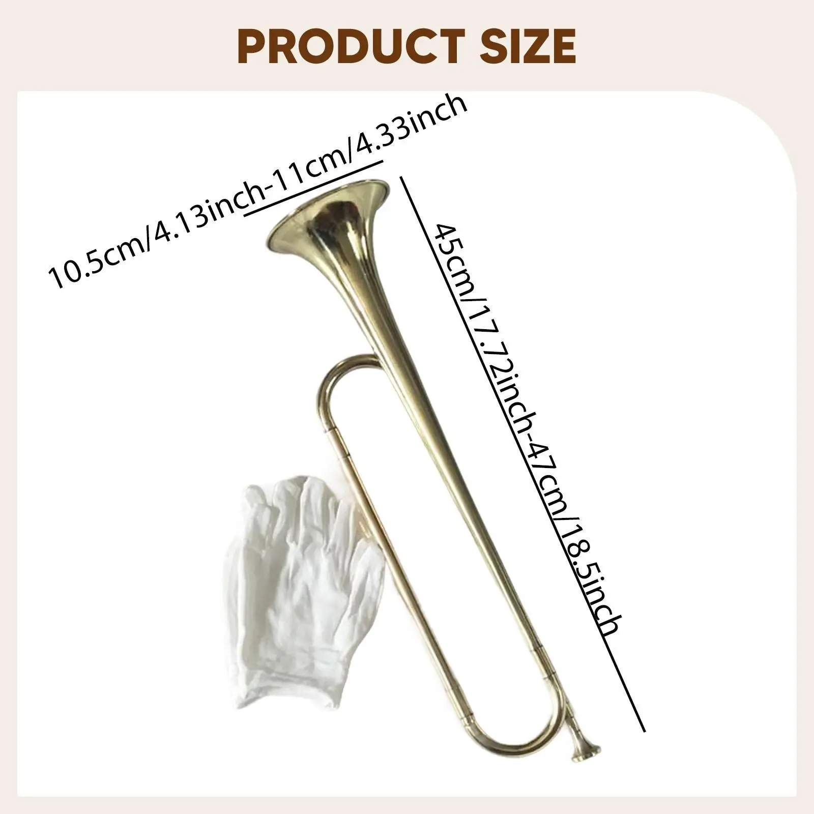 Bugle Musical Instrument Professional Gold Drum Trumpet for Festival Performance