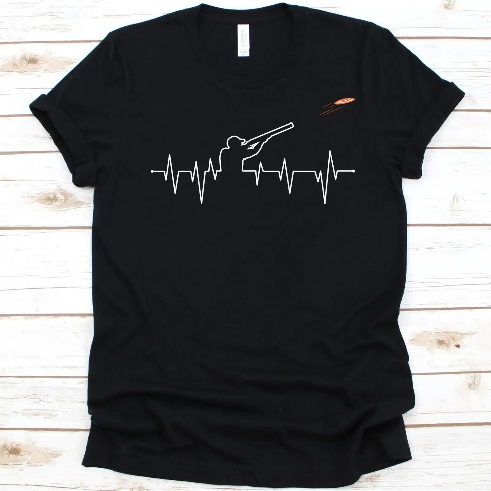 Skeet Shooting Heartbeat T Shirt Clay Pigeon Target Sport Bird Sporting Clays for Shooters vintage Washed Stylish