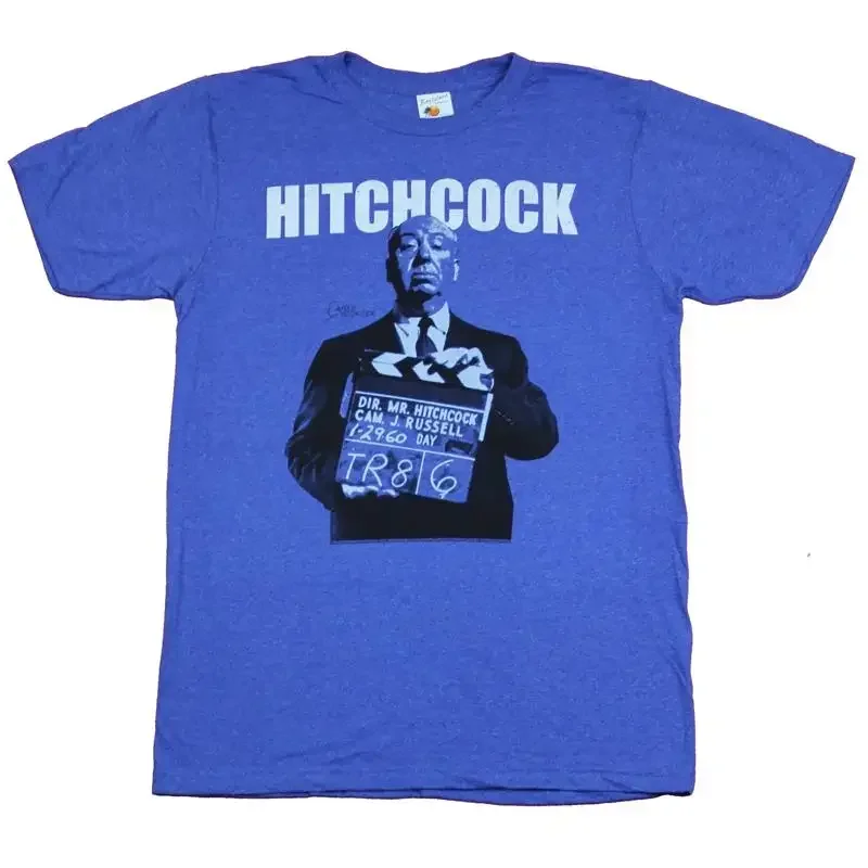 Camiseta nova para adultos de Alfred Hitchcock com estampa de prancha de cinema sob o nome