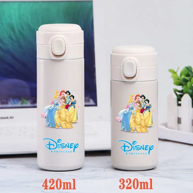 Disney Prinses Roestvrijstalen Waterbeker Lekvrij Vacuüm Thermos Beker Reizen Draagbare Cartoon Kinderen Drinkbeker Kids Cadeau