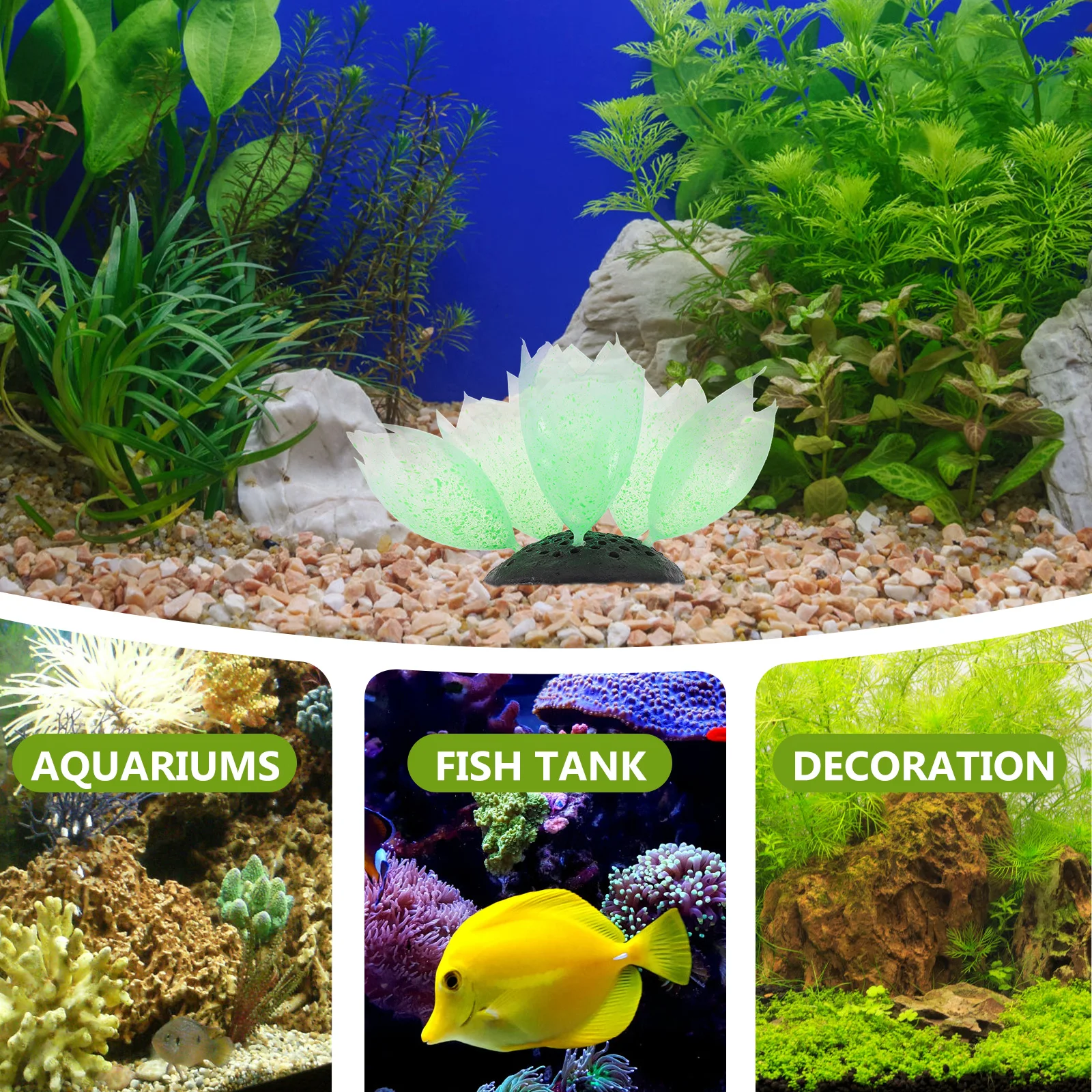 

Silicone Coral for Aquarium Fish Tank Decorations Fish Tank Decor Fake Coral naments Blue Color Longtime Use Practical