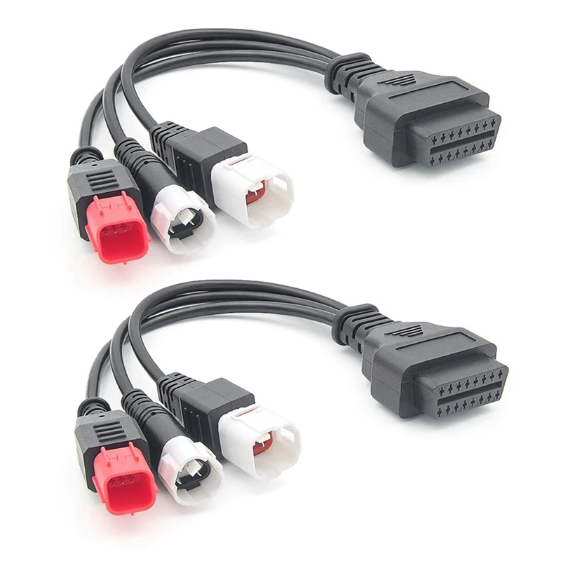 2X OBD2 Diagnostic Cable For Yamaha Kline Euro5 Motorcycle 16 Pin To 3Pin 4Pin 6Pin OBD2 3 In 1 Diagnostic Adapter