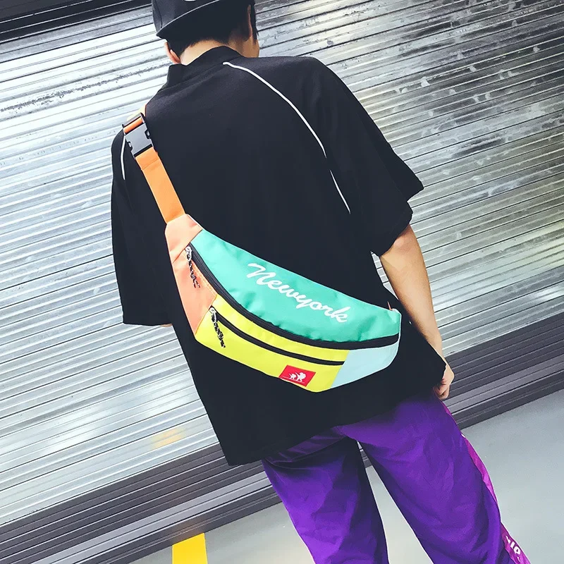 YoReAi Waist Bag Fanny Pack Men Fashion Bags For The Belt Pillow Male Chest Bag Banana Packs Hip Hop Bum Package Crossbody Packs