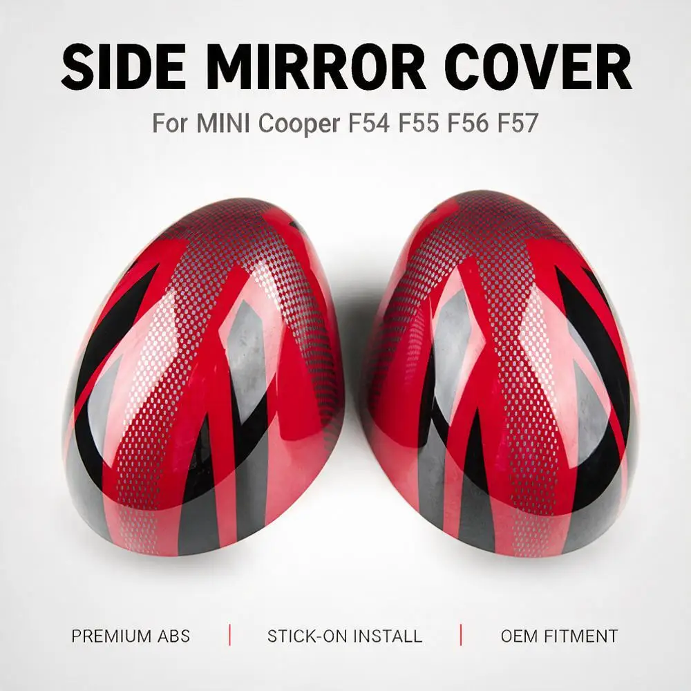 For MINI Cooper F54 F55 F56 F57 F60 2014-2018 ABS Union Jack Mirror Caps Cover Side Mirror UK Flag Sticker Clip-on