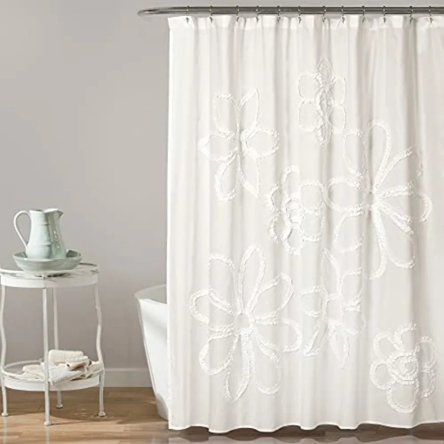 

Ruffle Flower Polyester Shower Curtain 72" x 72