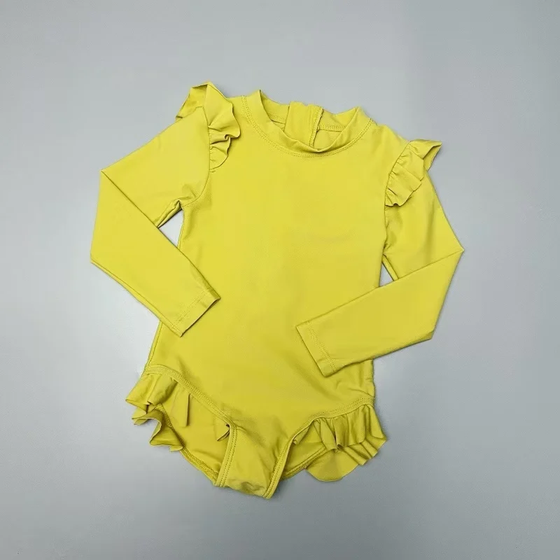 

Детский слитный купальник Amber UPF50 с длинным рукавом для серфинга, защита от солнца, комплект для девочек