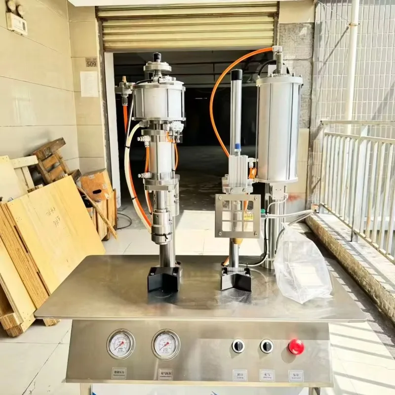 Semi Automatic Air Freshener Pepper Spray Sealing Spray Paint Aerosol Filling Machine