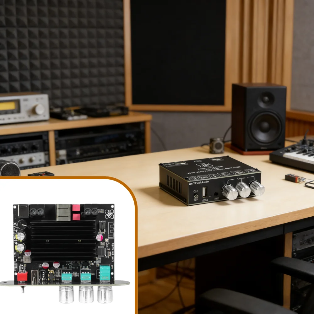 200W Mono Audio Amplifier Board XY-T2001P TPA3221 HiFi TWS Stereo Connection Bass Treble Adjust DC12-30V Bluetooth AUX U Disk