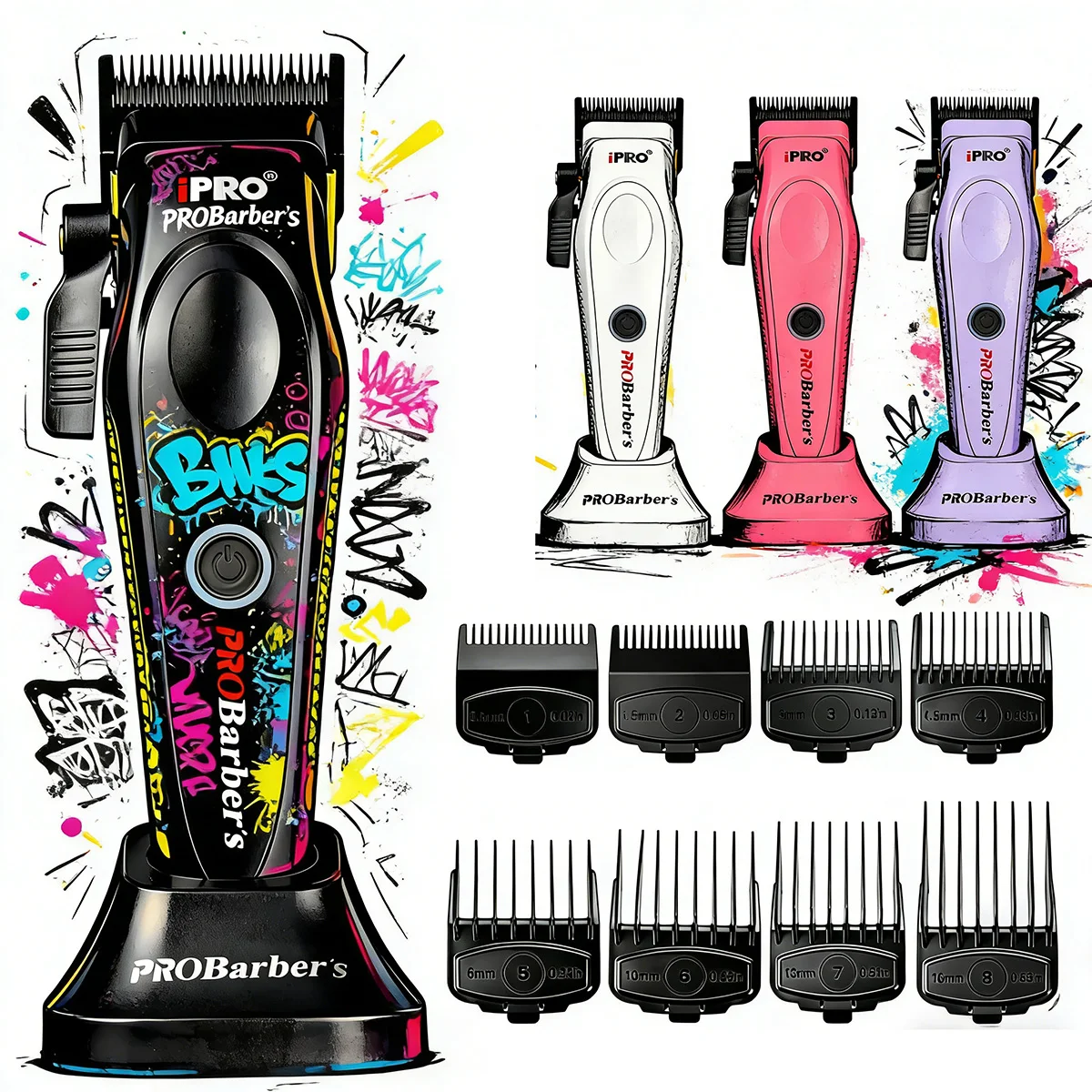 Профессиональная машинка для стрижки волос IPRO S1090, 7500 об/мин, лезвия DLC, триммер для волос, инструменты для парикмахерских, машинка для стрижки для мужчин