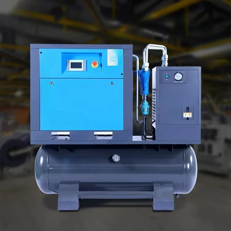 5.5KW   Integrated Air Compressor Screw Type 220V 60HZ With Air Dryer Rotary Screw Air Compressor