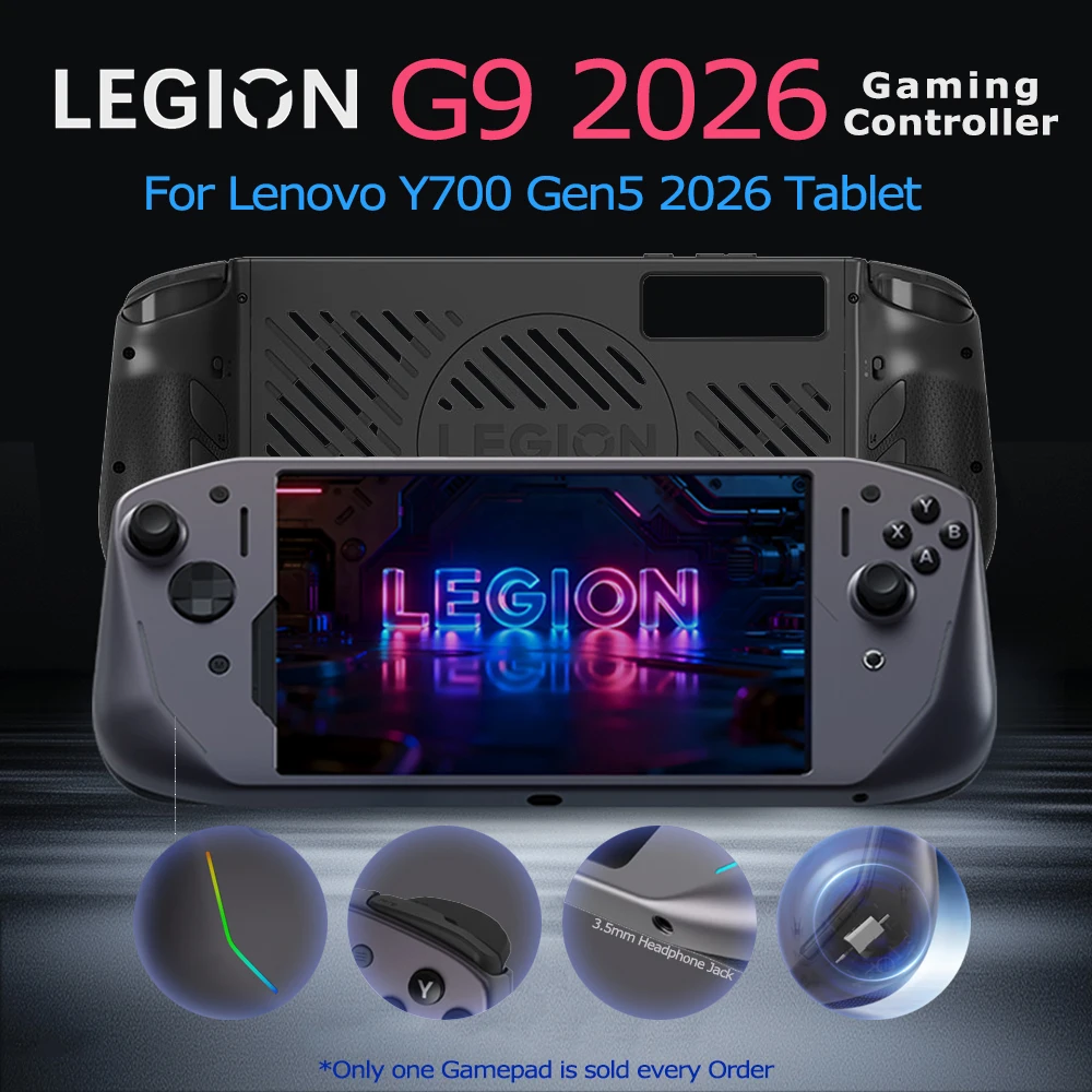 새로운 LEGION G9 2026 게이밍 컨트롤러 (레노버 Y700 Gen5 태블릿 전용) RGB 고정밀 홀 로커 핸들 게임패드